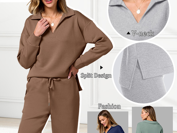 Womens Oversized Sweatshirt Tops and Sweatpants