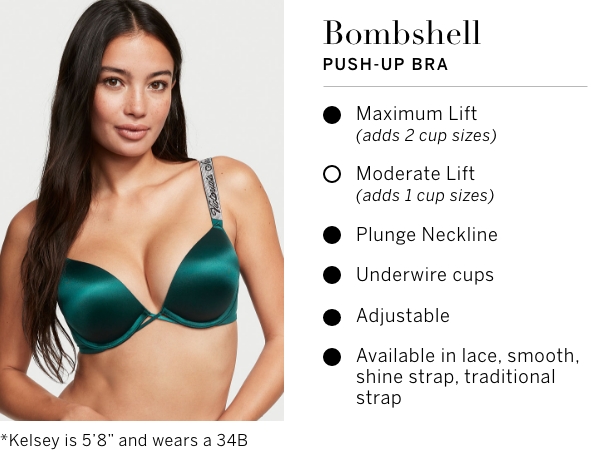 Victoria&#39;s Secret Bombshell Push Up Bra, Adds 2 Cups