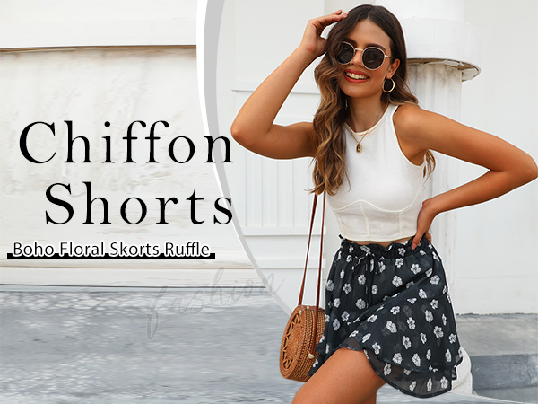 chiffon shorts boho