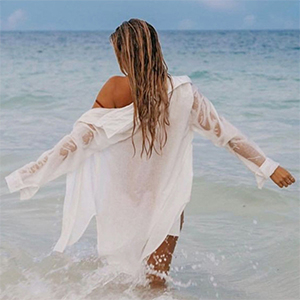 Beach Cover Ups for Women Bathing Suit Cover Up for Swimwear Women Transparent Beachwear White