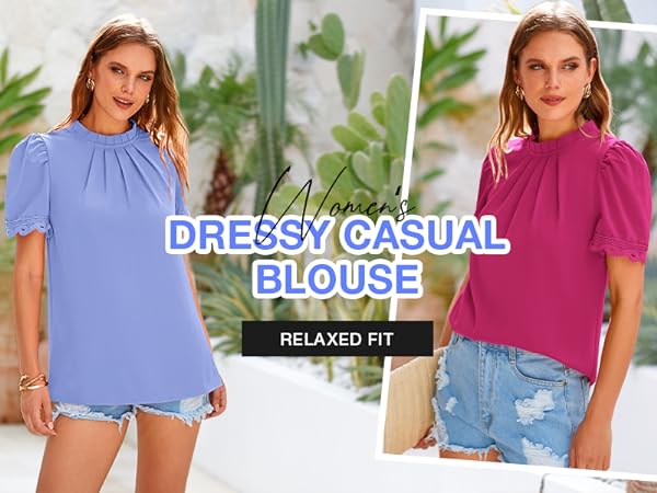 business casual tops for women spring tops for women summer casual blouses mock neck tops for women