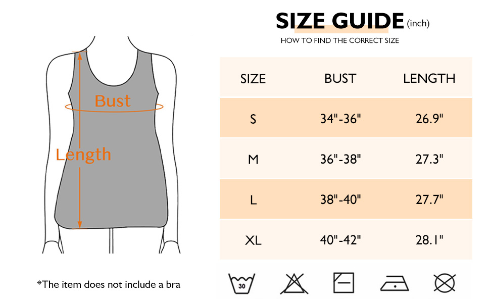 workout-tank-tops-for-women-racerback-tops-size-chart