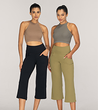 Wide leg capris pants