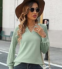 lace sleeve waffle top