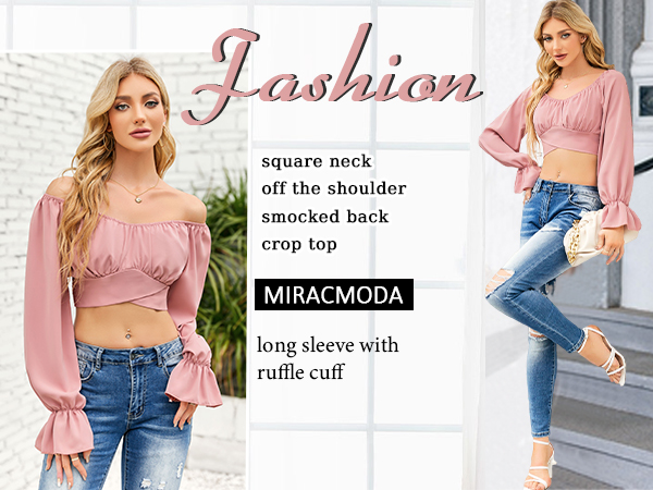 pink off shoulder top for women