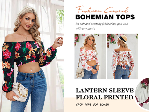 bohemian crop top for women