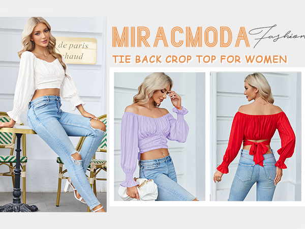 tie back crop top for women