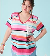 plus size rainbow tops