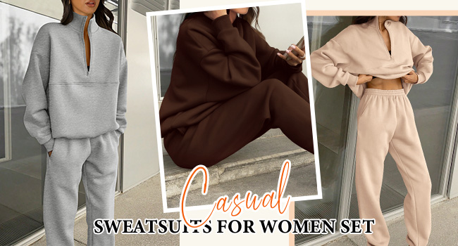 petite fall outfits for women 2024 grey sweatsuit set for women 2 piece sweatsuits for women