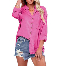 Hot Pink Button Down Shirt