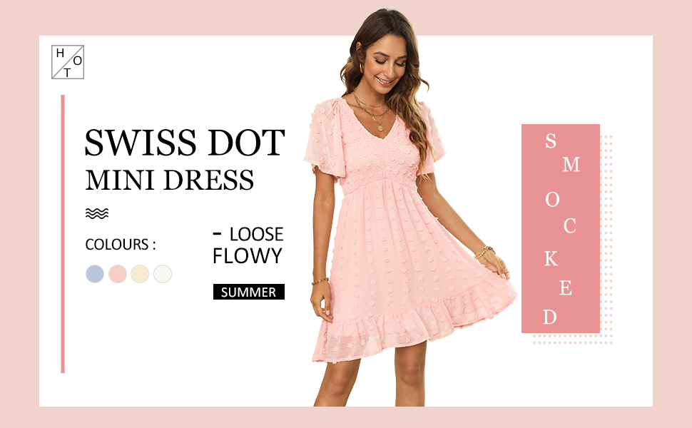 summer dress for women mini dress for women swiss dot dress 