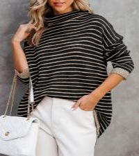 oversized striped sweaters for women