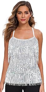 sequin fringe top