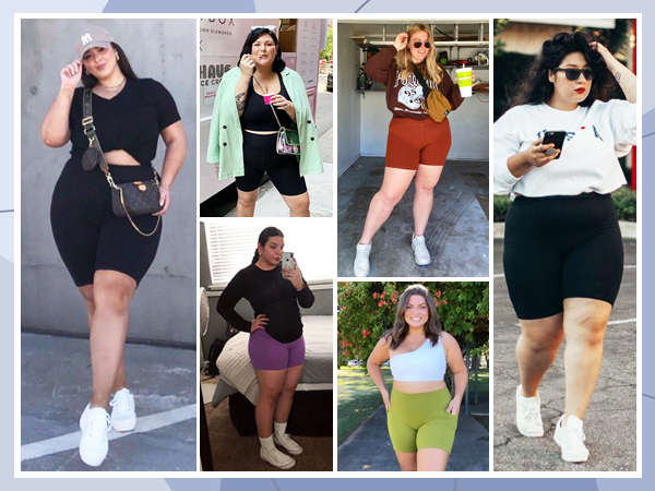 plus size biker shorts