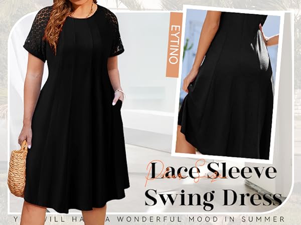 lace short sleeve plus size dress