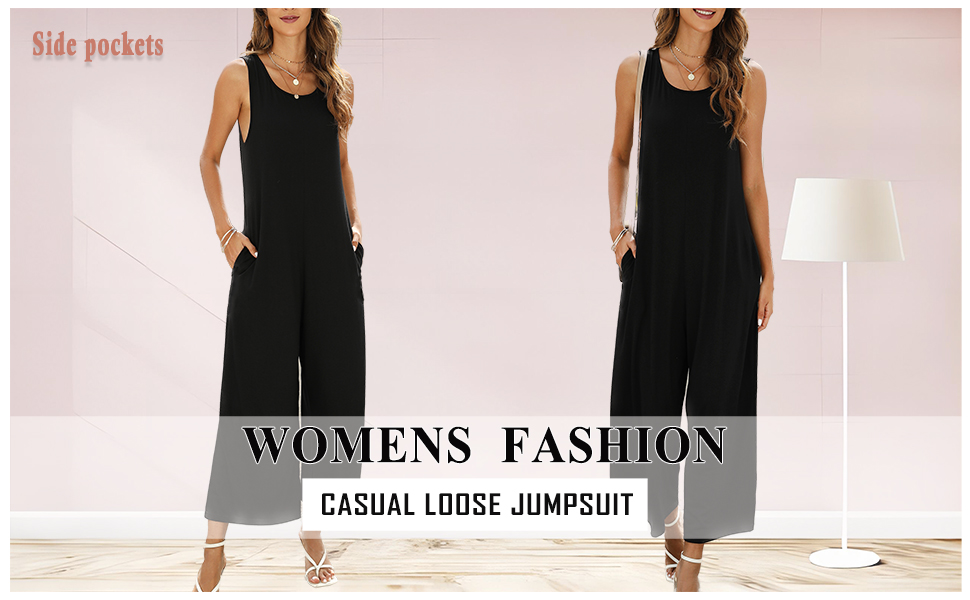 Sleeveless Crewneck Jumpsuit