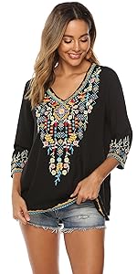 Bohemian Embroidered summer Tops