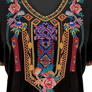 Mexican Embroidered Tops for Women