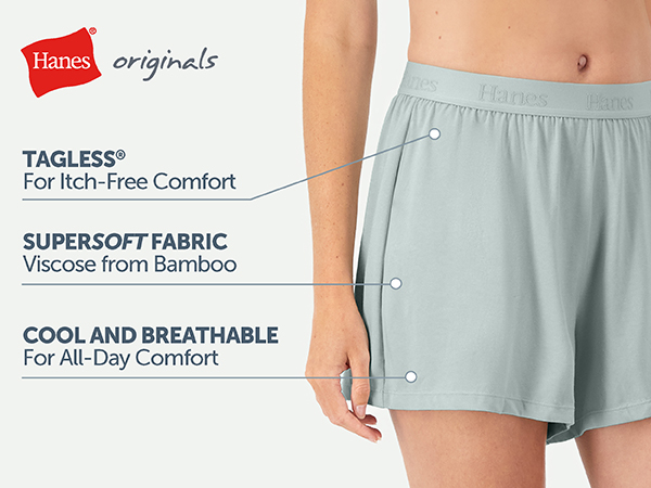 Hanes Originals HLA200 Supersoft Fabric viscose from bamboo, tagless itch-free, cool and breathable