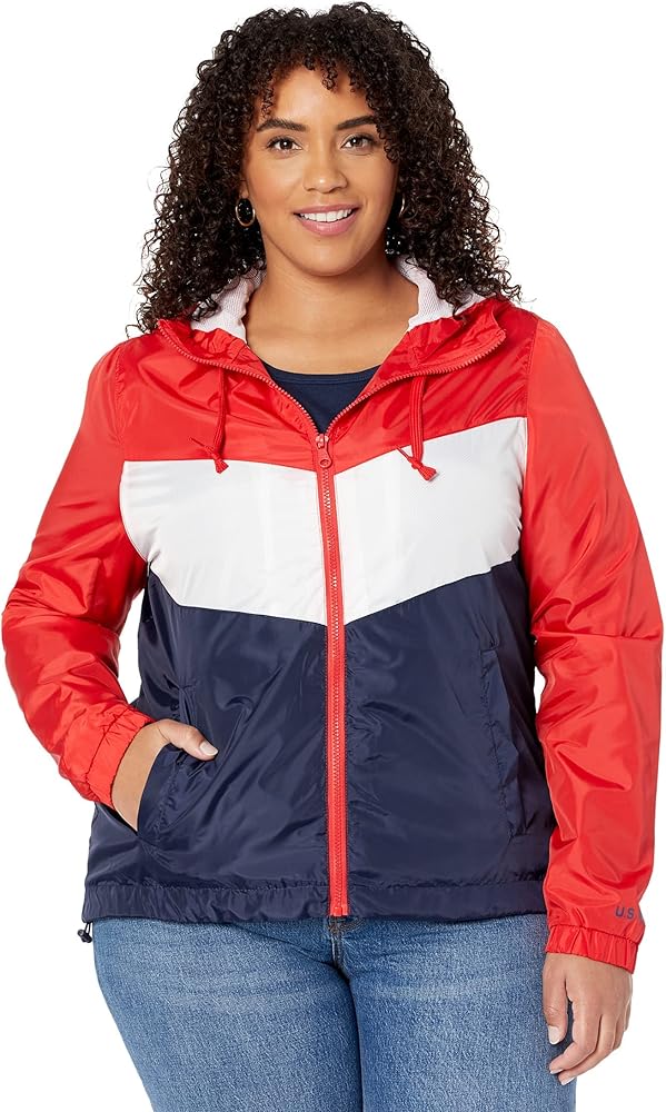 U.S. POLO ASSN. mens Chevron Windbreaker