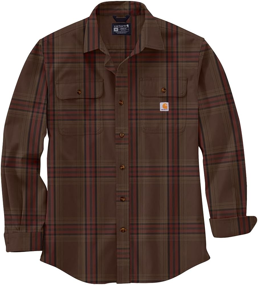 Carhartt Men's 105947 Loose Fit Heavyweight Flannel Long-Sleeve Plaid Shirt