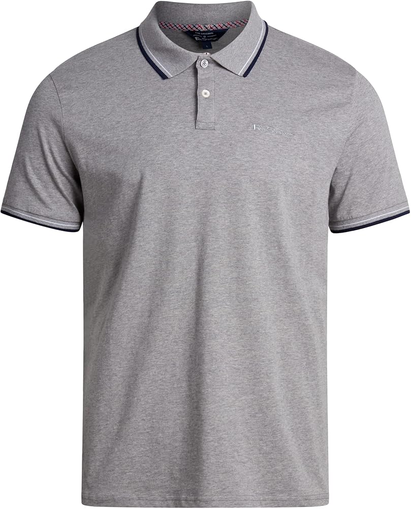 Ben Sherman Men's Polo Shirt - Regular Fit 2-Button Short Sleeve Shirt - Casual Stretch Polo for Men (S-XL)