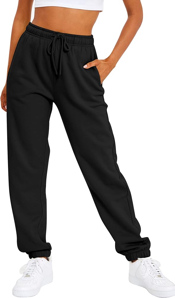 AUTOMET Women's Casual Baggy Fleece Sweatpants