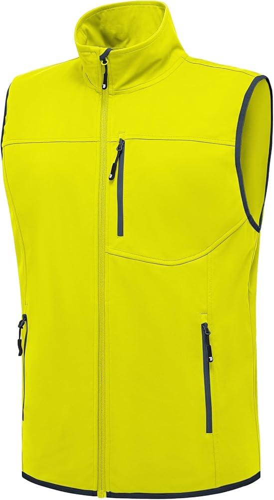 Rdruko Men's Vests Outerwear Lightweight Waterproof Windproof Golf Travel Outdoor Softshell Vest Jacket