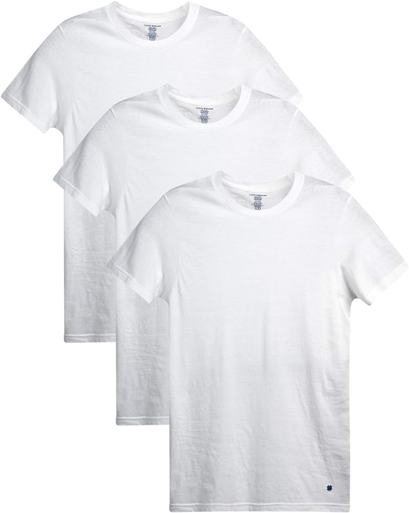 Lucky Brand Men's Undershirt - 3 Pack Slim Fit Short Sleeve Mens T-Shirts (S-XL)