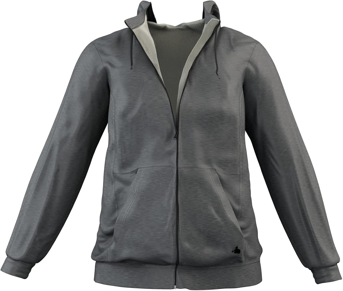 DefenderShield EMF Radiation Protection Zip-Up Jacket - Soft, Stretchy, Performance Fabric RF Shielding Silver Fabric Lining