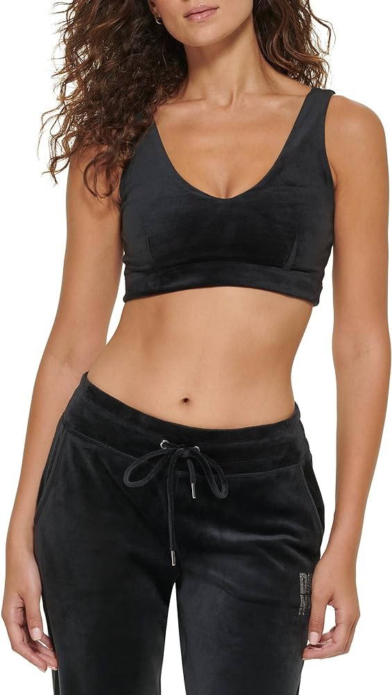 DKNY Women's Scoop Neck Back Logo Bra Top