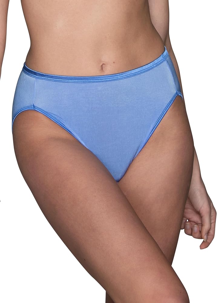 Vanity Fair Women's Illumination Hi Cut Panties, Silky Stretch & Satin Trim