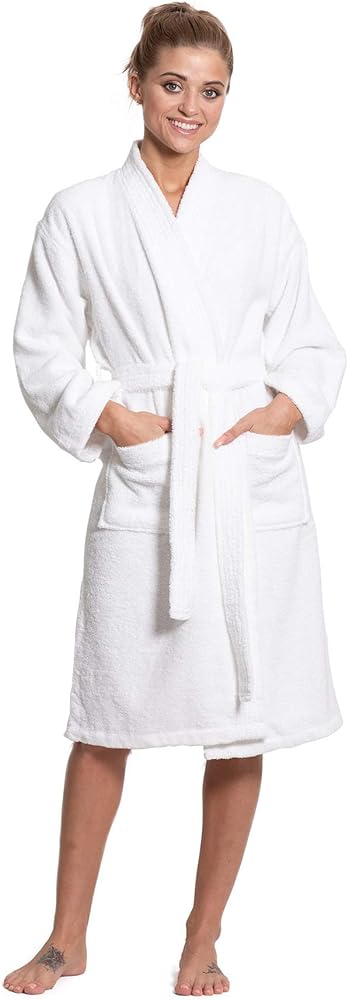 Soft & Absorbent Towel Robe, 100% Cotton Turkish Terry Cloth Kimono Bathrobes for Women