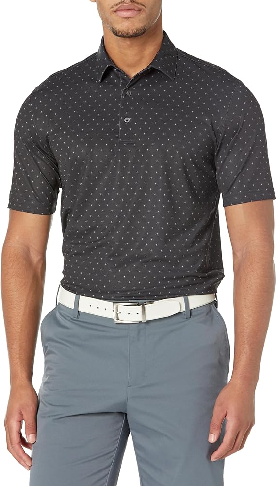 Greg Norman Men's Freedom Micro Pique Spinner Print Polo