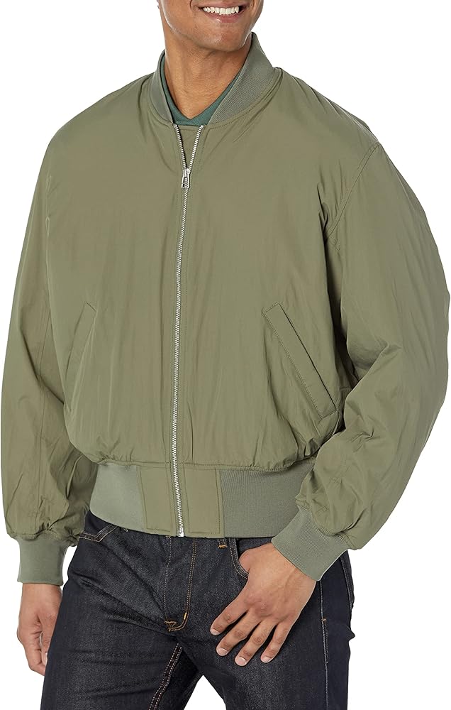 Calvin Klein Men's Matte Logo Zip Bomber Jacket