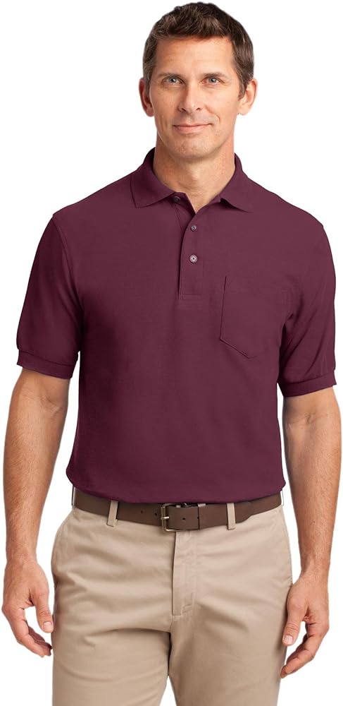 Port Authority Silk Touch Polo with Pocket. K500P