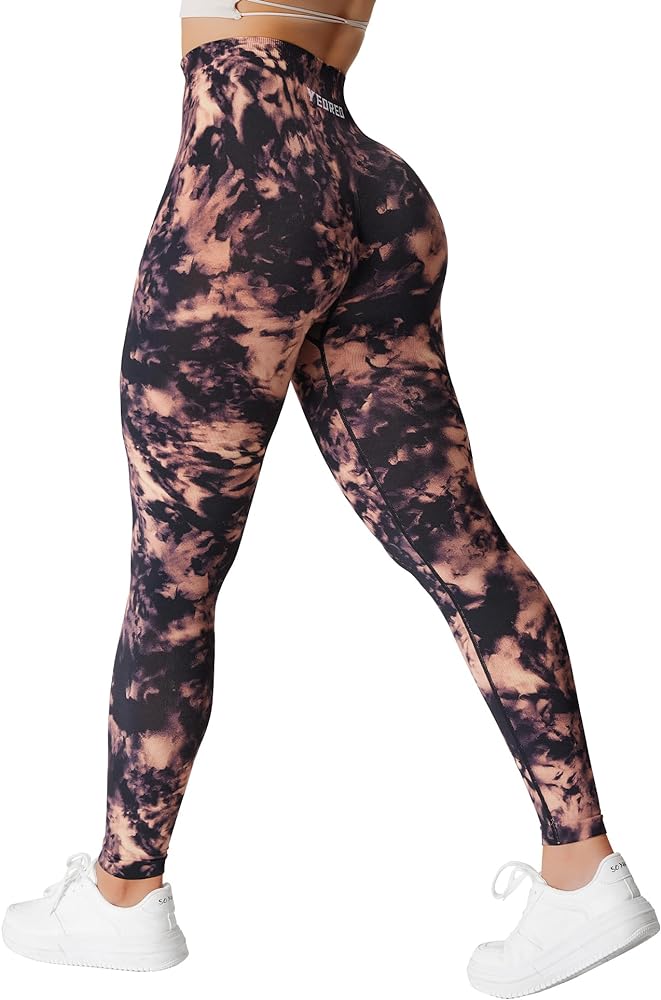 YEOREO Workout Leggings for Women Jada Leggings Scrunch Butt Lifting Leggings Seamless Screen Print Gym Yoga Pants