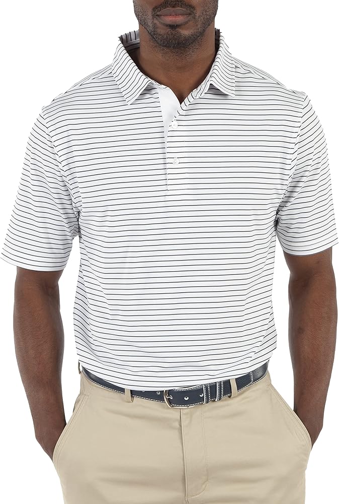 Bobby Jones Golf Apparel - Performance RTJ Cypress Stripe Short Sleeve Golf Polo for Men