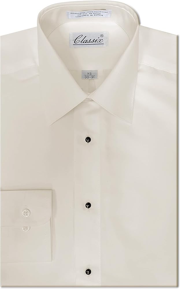 Men's Microfiber Tuxedo Dress Shirt Laydown Collar, Non Pleat