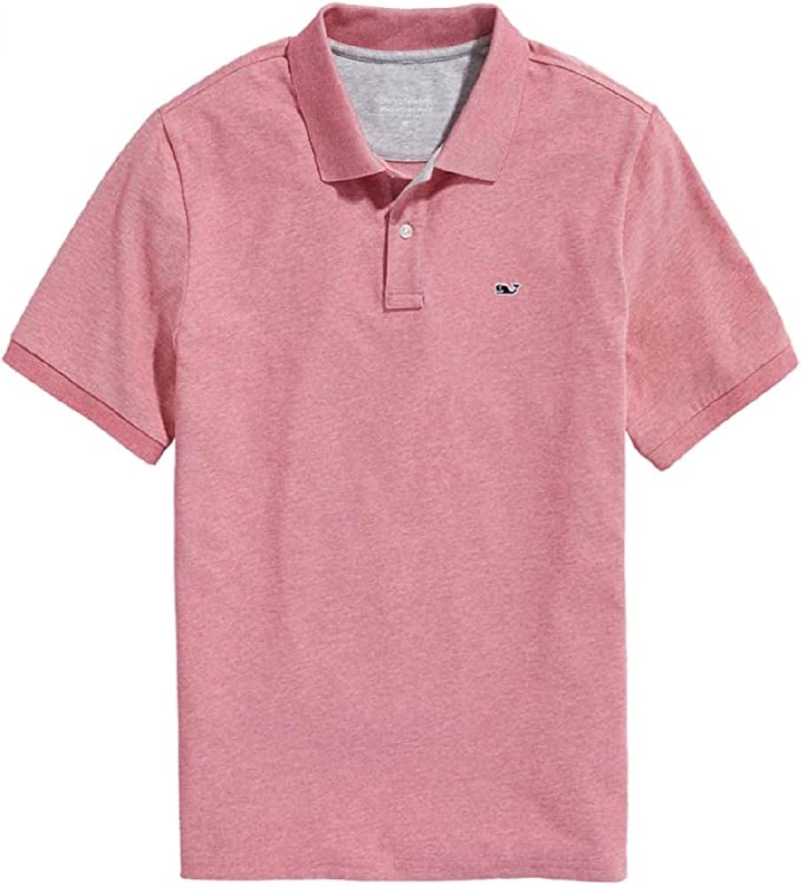 vineyard vines Men's Edgartown Short Sleeve Pique Polo, Lobster Reef, Medium