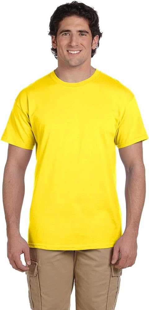 Fruit of the Loom mens 5 oz. 100% Heavy Cotton HD T-Shirt(3931)-YELLOW-3XL