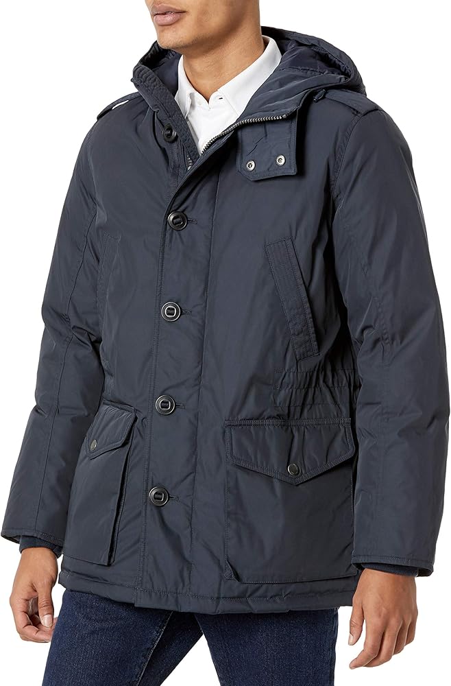 Tommy Hilfiger Men's Polytwill Full Length Hooded Parka