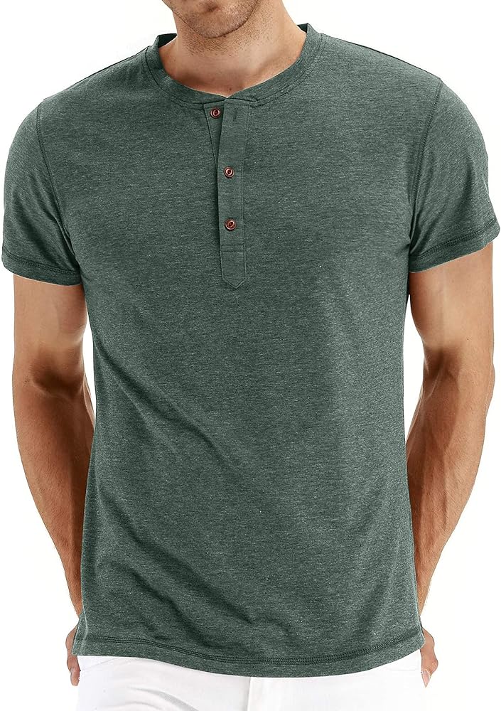 NITAGUT Mens Fashion Casual Front Placket Basic Long/Short Sleeve Henley T-Shirts