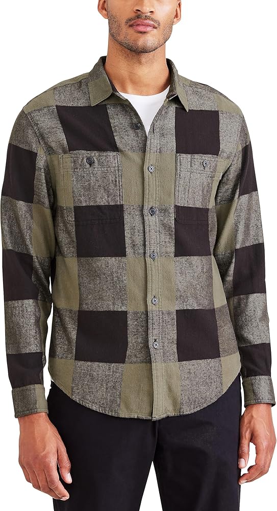 Dockers Men's Regular Fit Long Sleeve Two Pocket Work Shirt