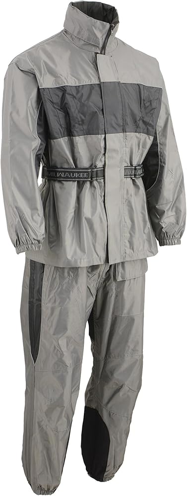 SH2331 Men's Black Water Resistant Rain Suit with Reflective Tape