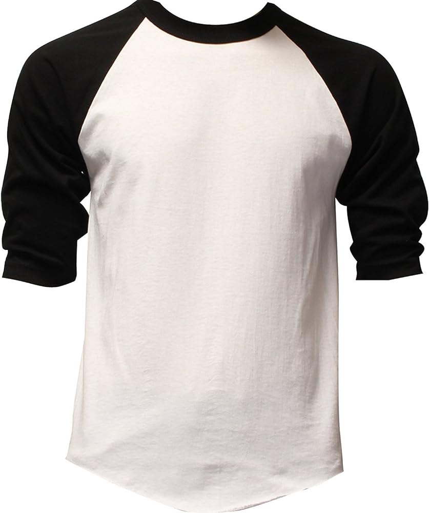 Shaka Wear Baseball Raglan Shirt – Men’s Classic 3/4 Sleeve Casual Cotton Tee Top Sport Active Athletic Jersey Tshirt S-5XL