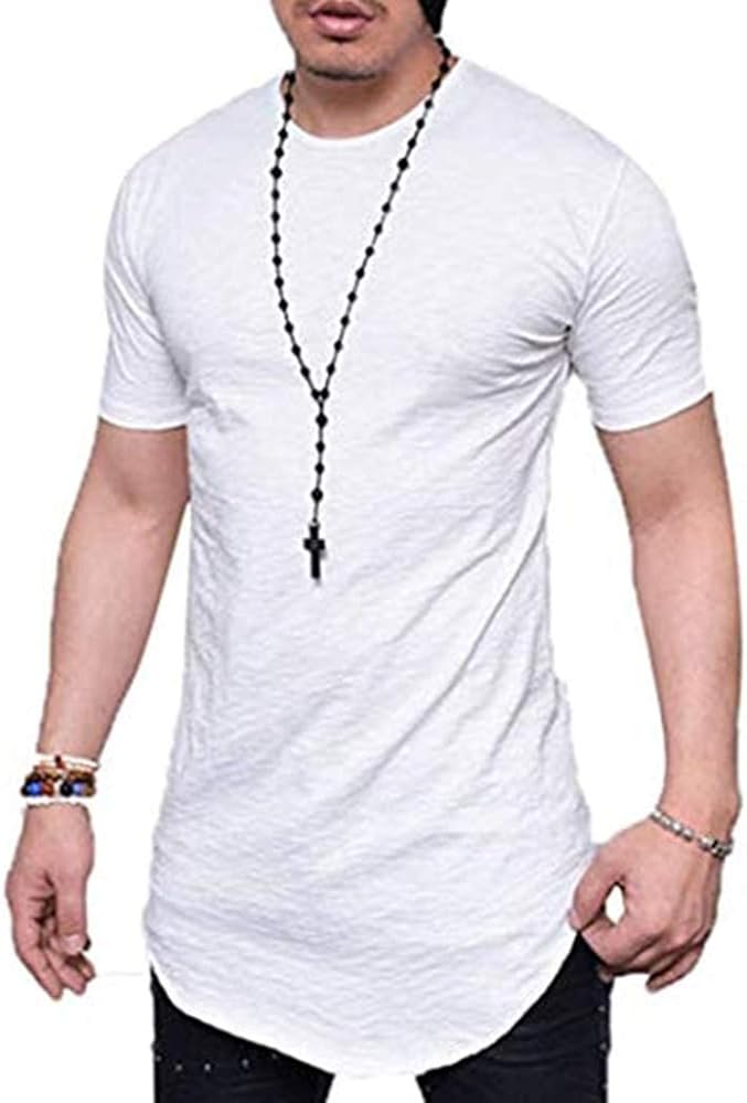 Mens Hipster Hip Hop Swag Curve Hem Short Sleeve T Shirt