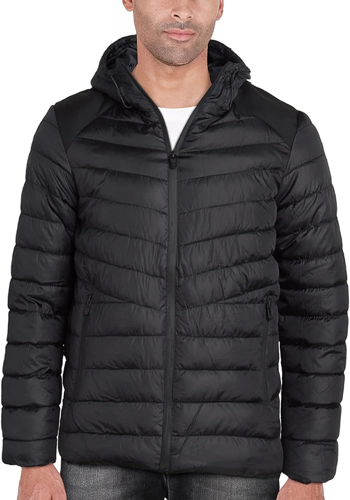 Perry Ellis Men's Winter Jacket - Packable Water Resistant Bubble Puffer Jacket (S-XXL)