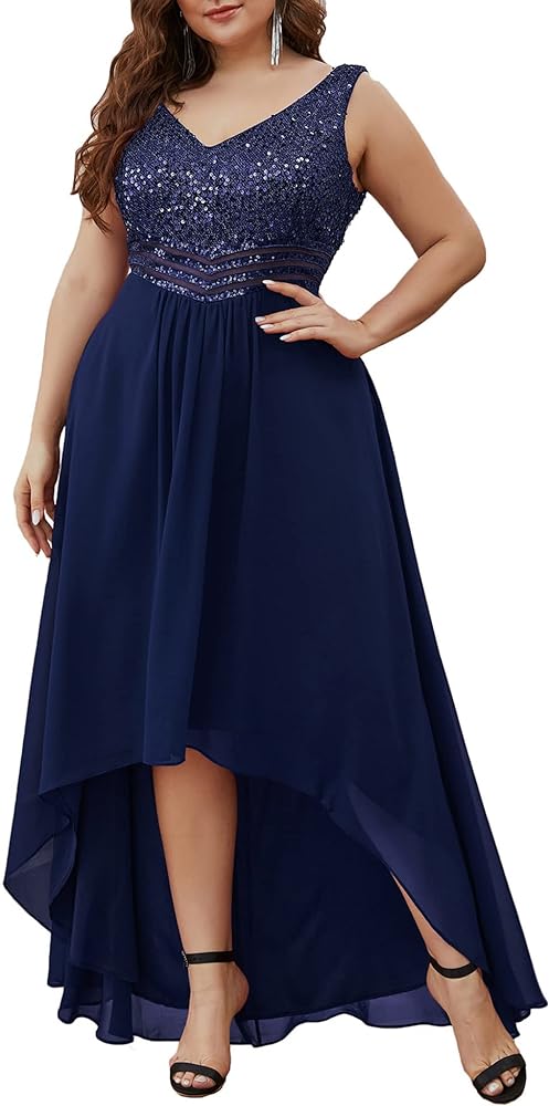 Ever-Pretty Plus Womens V Neck Seuiqn Empire Waist Maxi Formal Evening Party Dress 0410-DA