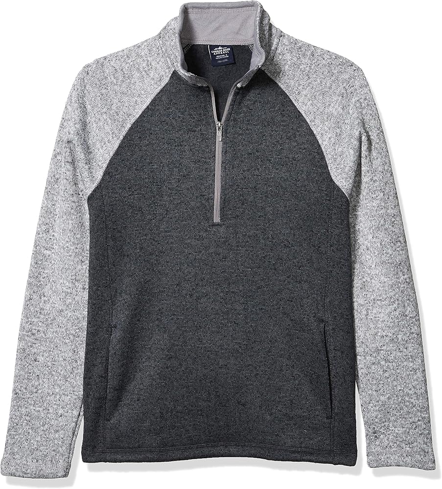 Charles River Apparel Men's Quarter Zip Color Blocked Heathered Fleece